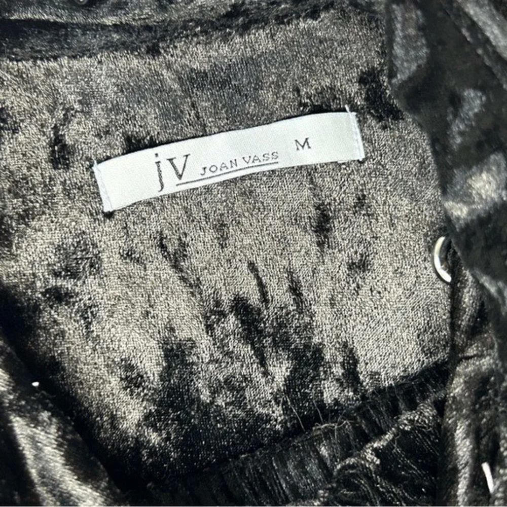 JV Joan‎ Vase Black Crushed Velvet 2PC Loungewear Pajamas Set Medium